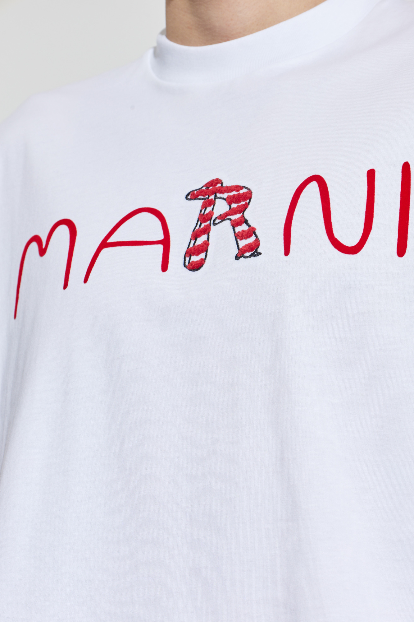 Marni T-shirt with a logo and velvet finish | Men's | Vitkac